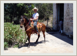 Robin on horseback, shortly before the horse tried to kill him